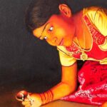 tamil-traditional-woman-agal-lamp