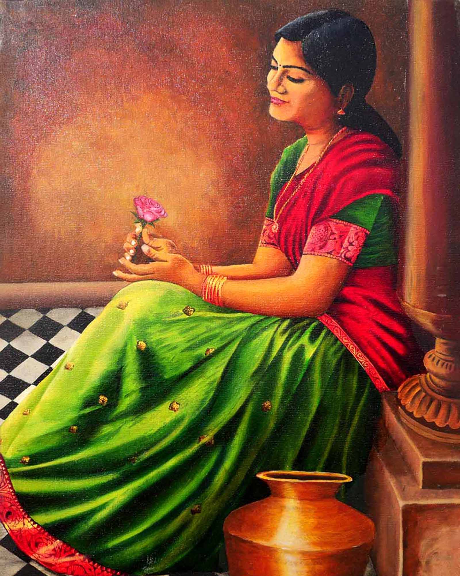 thinking-rose-daily-life-painting